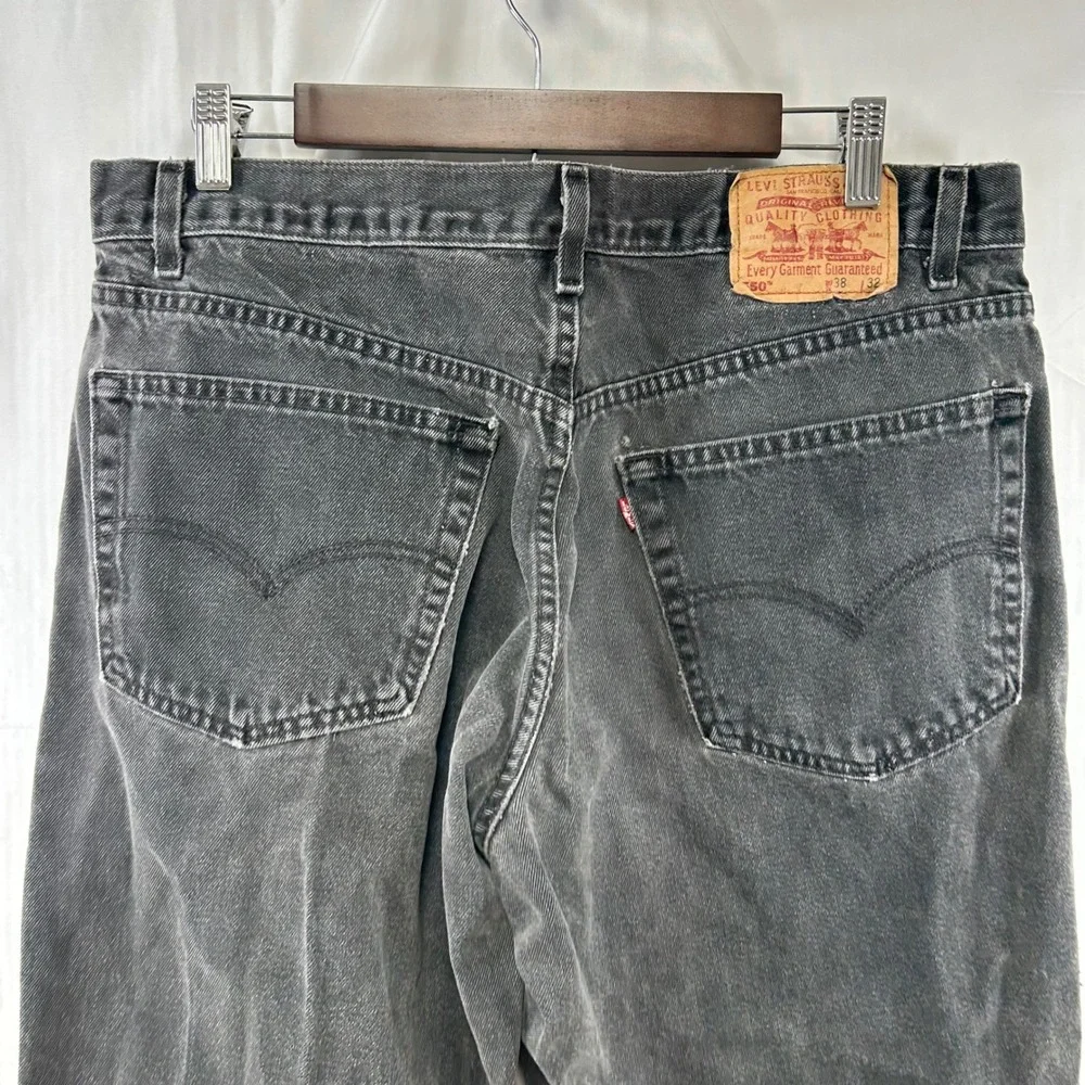 VTG Levi's 550 Relaxed Fit Jeans Mens 38x32 (Fit 36x30) Faded Black Tapered Leg